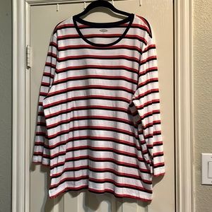 💛 Old Navy Striped Shirt, Long Sleeve | Navy, Red, & White | XXL 💛